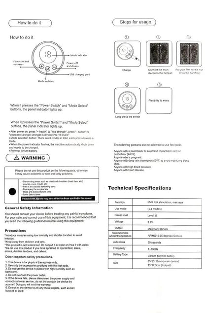 Portable foot massager mat