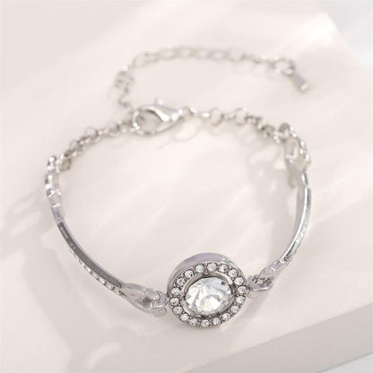 1 PCs silver plated rhinestone chain bracelet