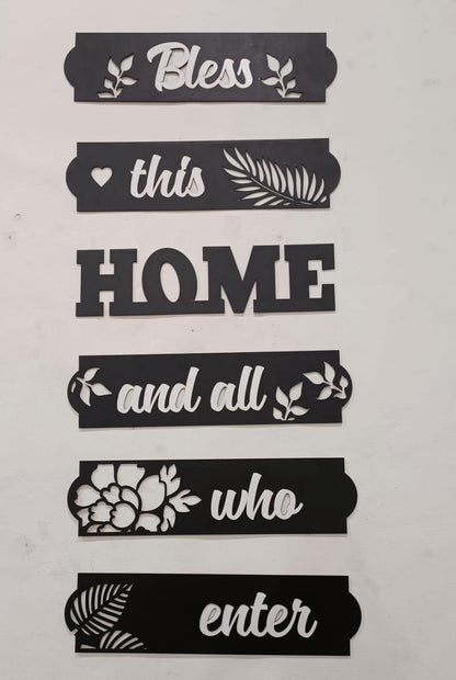 3D bless home wooden wall art
