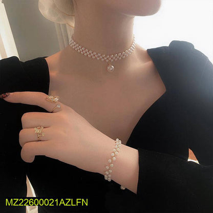 1 PCs resin elegant pearl stone choker