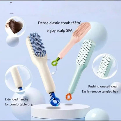 Self cleaning hair comb
