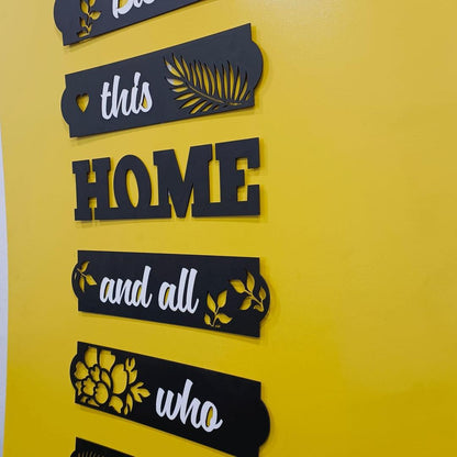 3D bless home wooden wall art