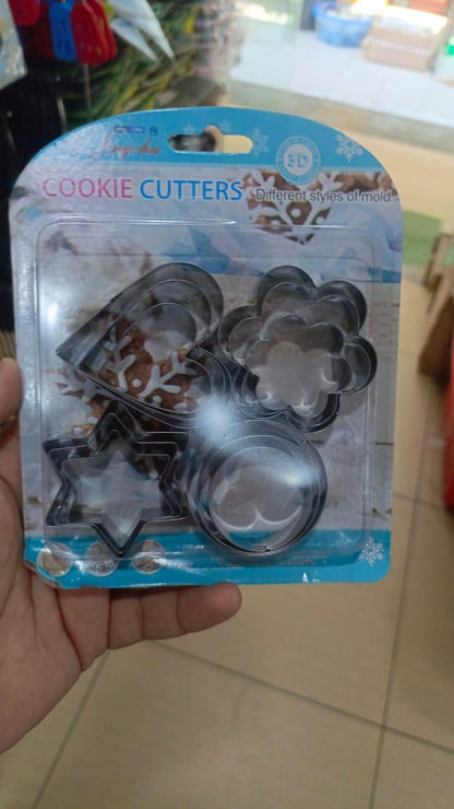 4 different shape stainless steel cookie cutter-12 pcs for easy baking