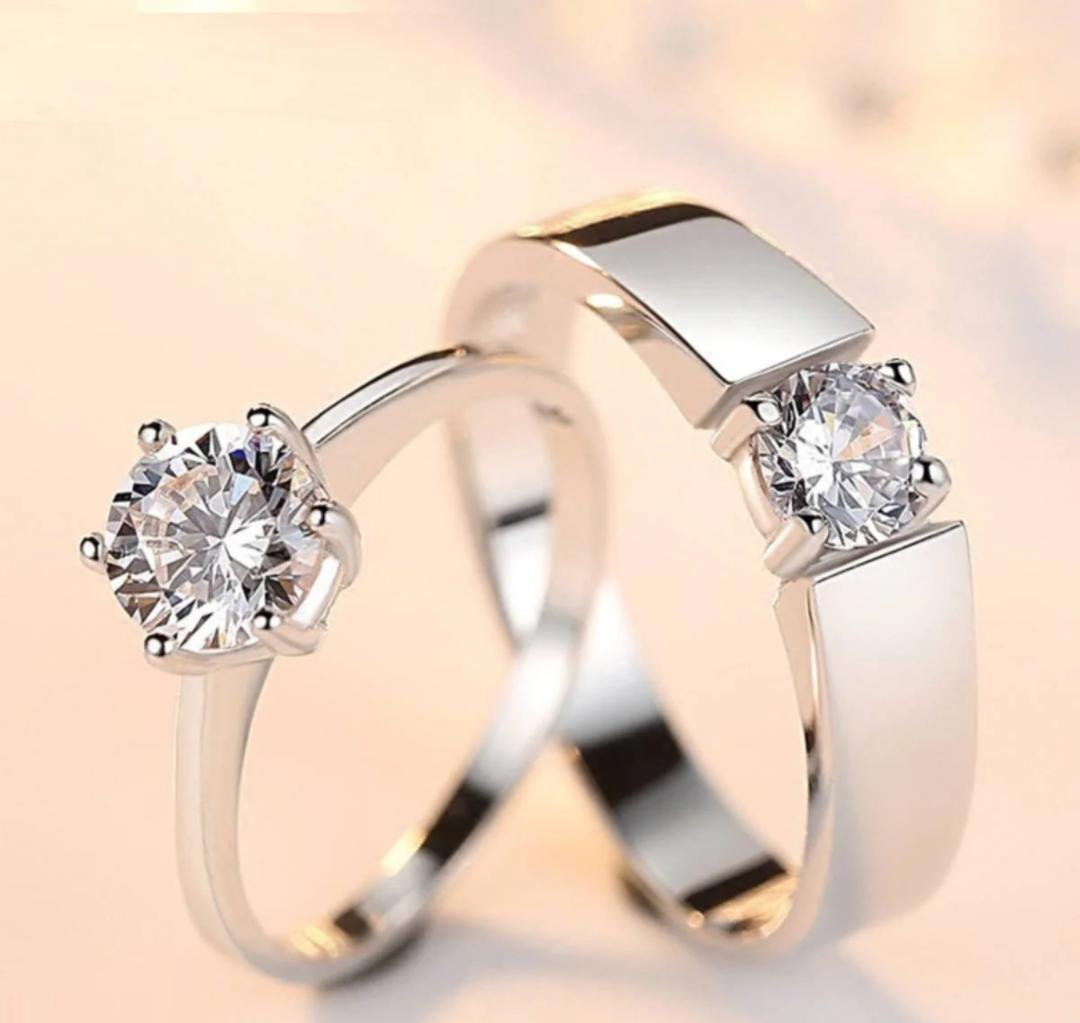 Charm couple's ring set