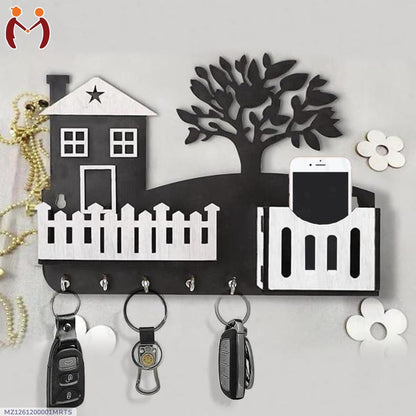 Tree wooden key holder