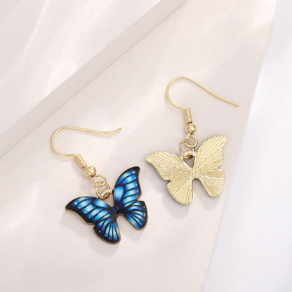 Beautiful blue butterfly design gold plated necklace and bracelet set