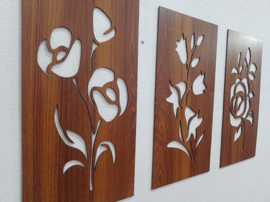 3D floral wooden wall art