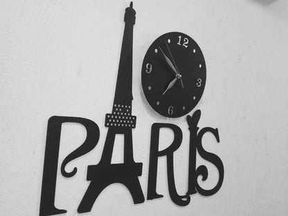 3D wooden Paris Wall clock