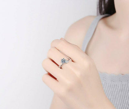 Cubic zirconia adjustable ring