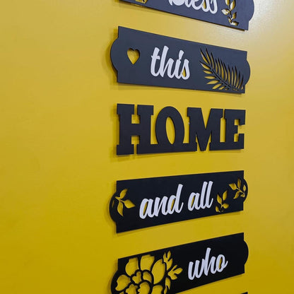 3D bless home wooden wall art