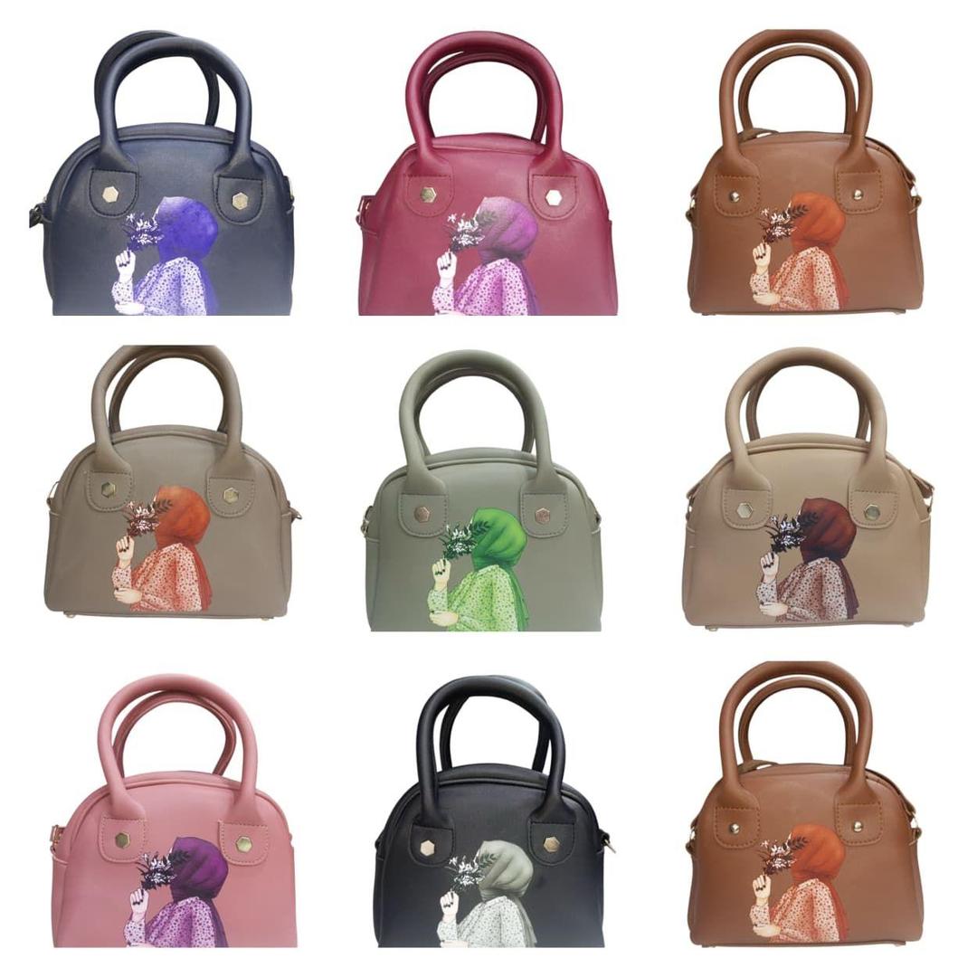 girl's PU leather plain handbag