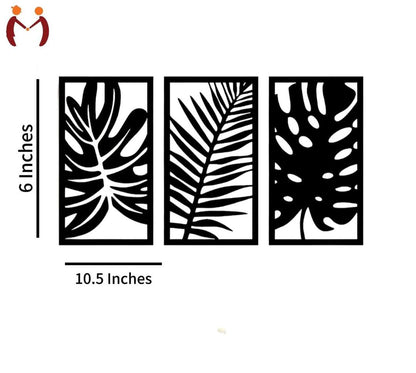 3 pcs leaves wooden wall art