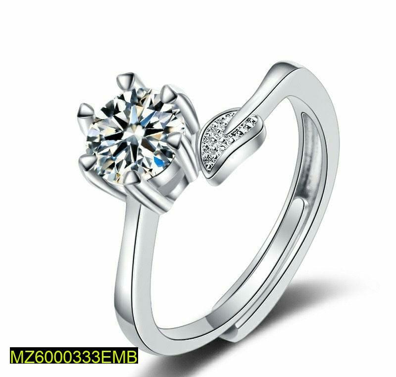 Cubic zirconia adjustable ring