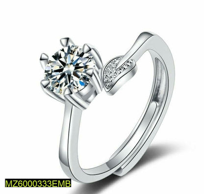 Cubic zirconia adjustable ring