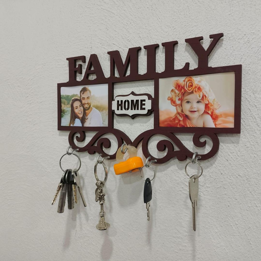 Personalized picture frame key holder
