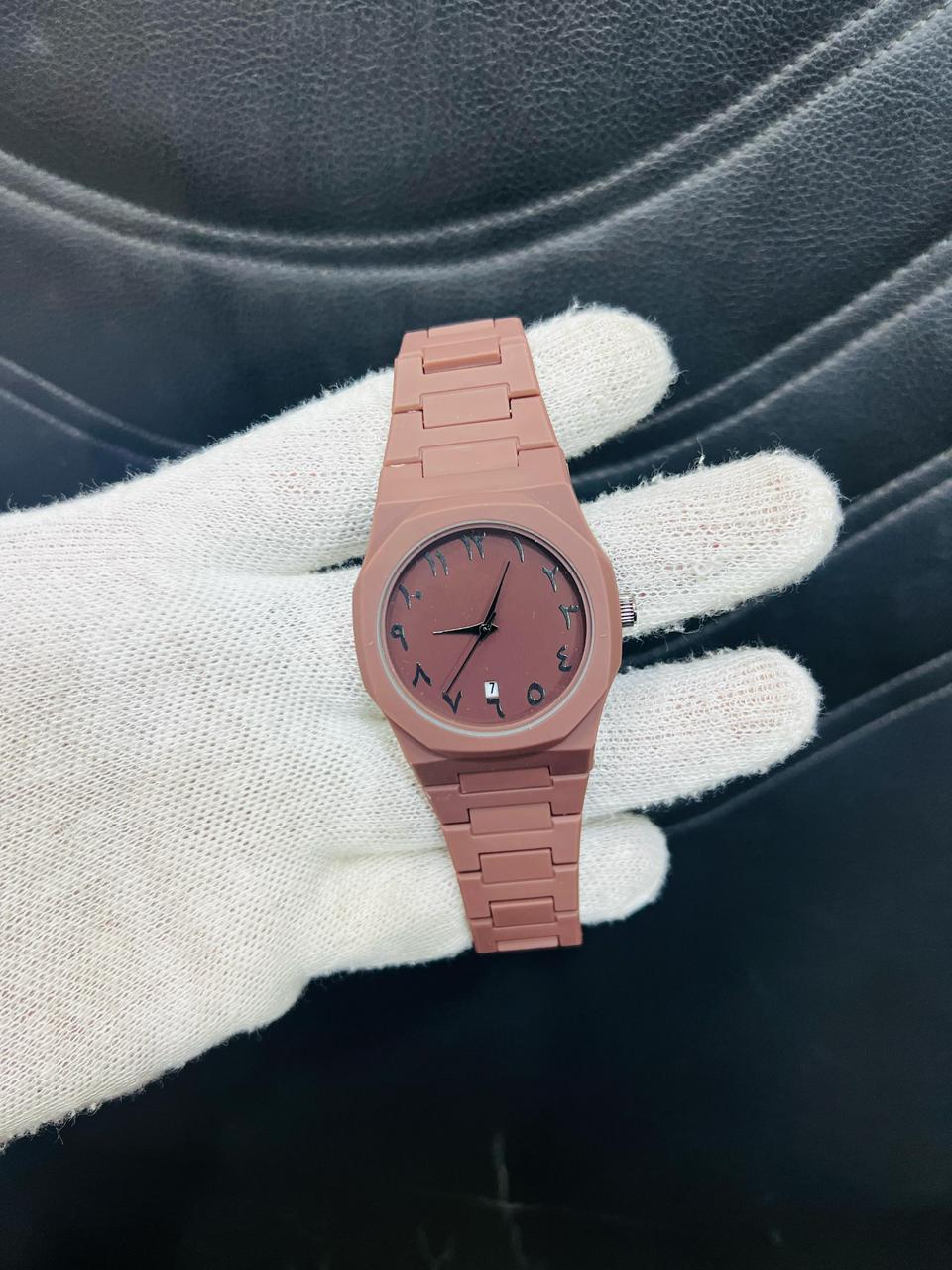 Stylist multicolor men's Arabic Aura watch in multicolor