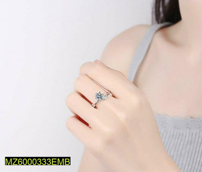 Cubic zirconia adjustable ring