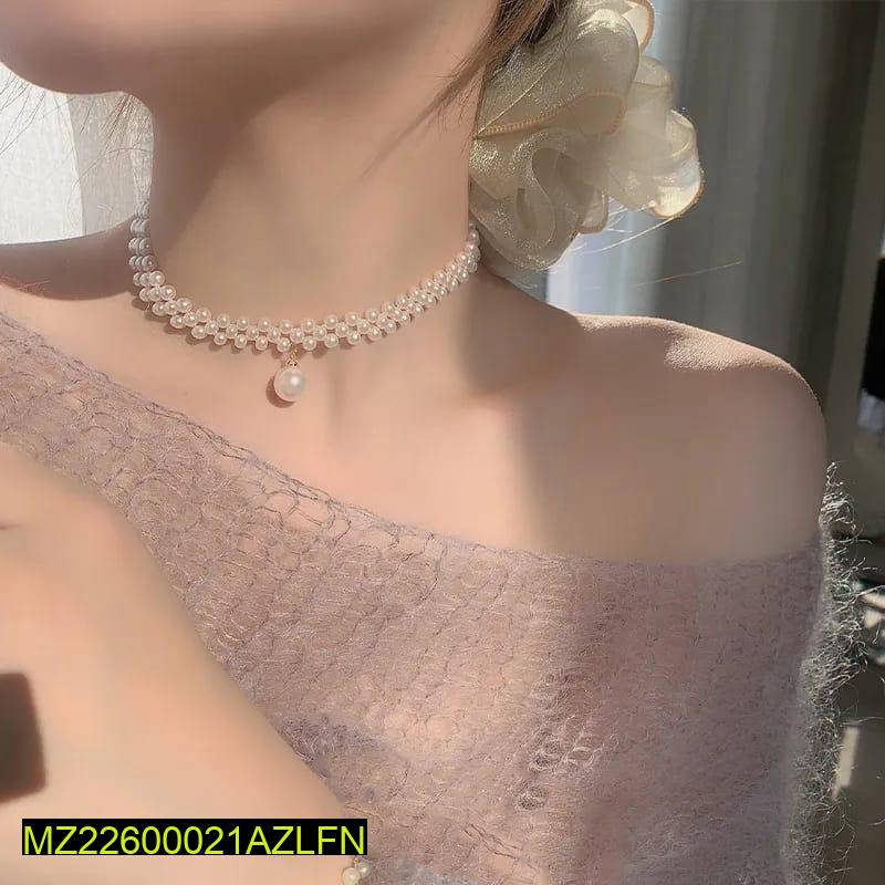 1 PCs resin elegant pearl stone choker
