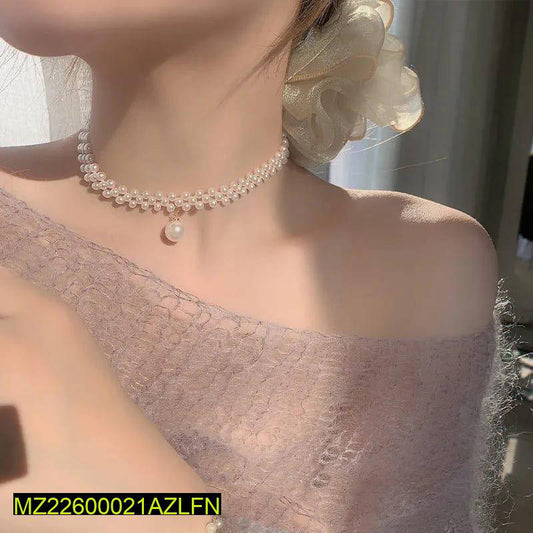 1 PCs resin elegant pearl stone choker