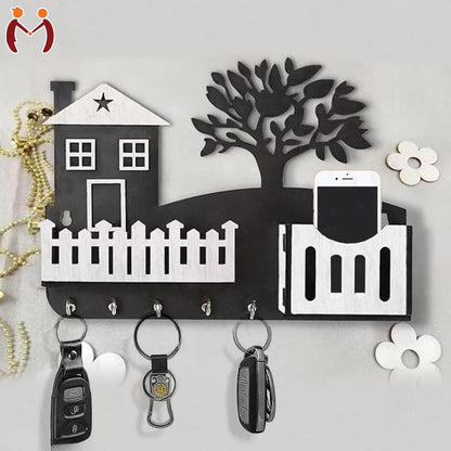 Tree wooden key holder