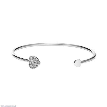 1 PCs heart design silver plated Kara bracelet