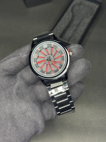 Stainless steel spinning watch