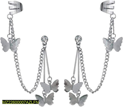 Trendy silver butterflies air cuffs