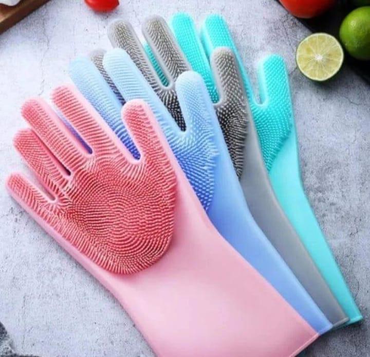 Silicone dish and other washing gloves