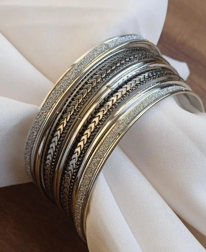 7 PCs antique design gold plated plain bagels