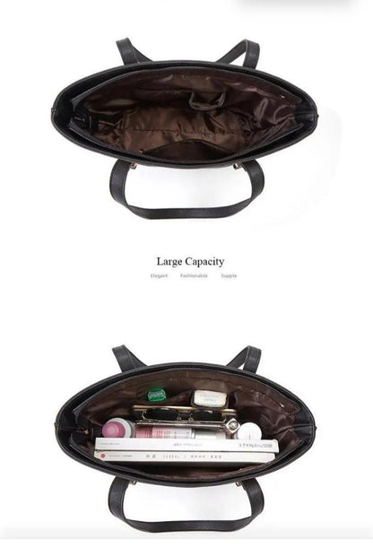 3pcs girl's Rexine plain pattern handbag