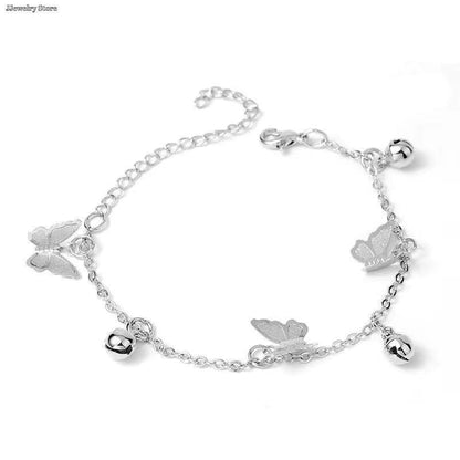 1 PCs silver plated butterfly hanging chain bracelet