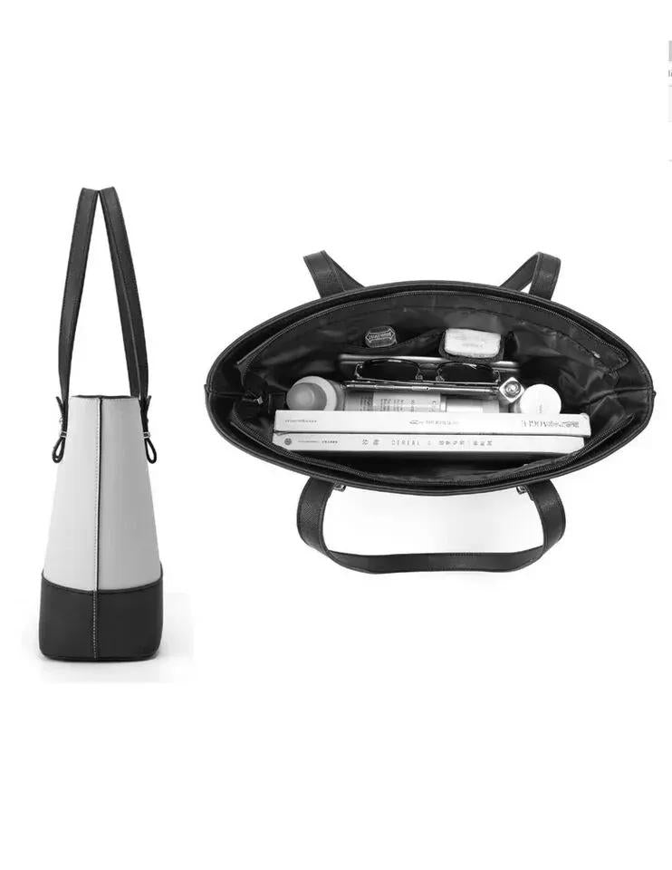 3pcs girl's Rexine plain pattern handbag