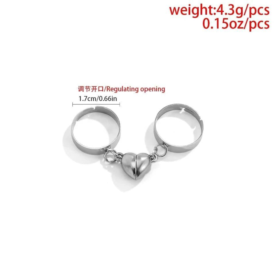 Trendy Magnetic Couple ring set