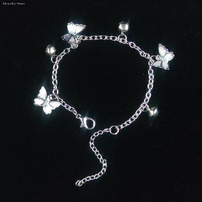 1 PCs silver plated butterfly hanging chain bracelet