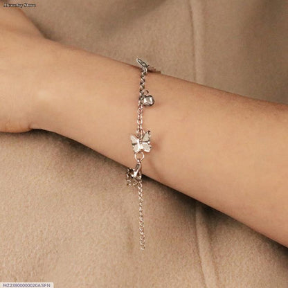 1 PCs silver plated butterfly hanging chain bracelet