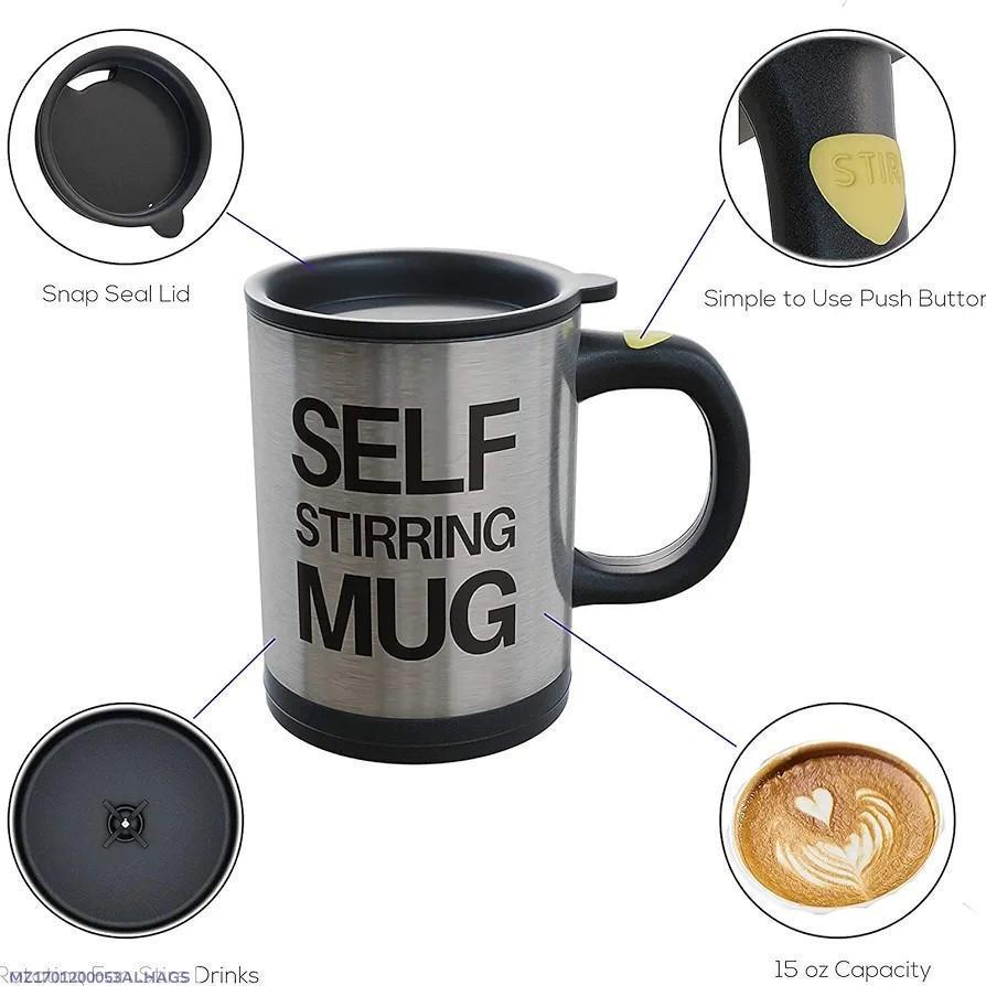Easy to use self stirring mug
