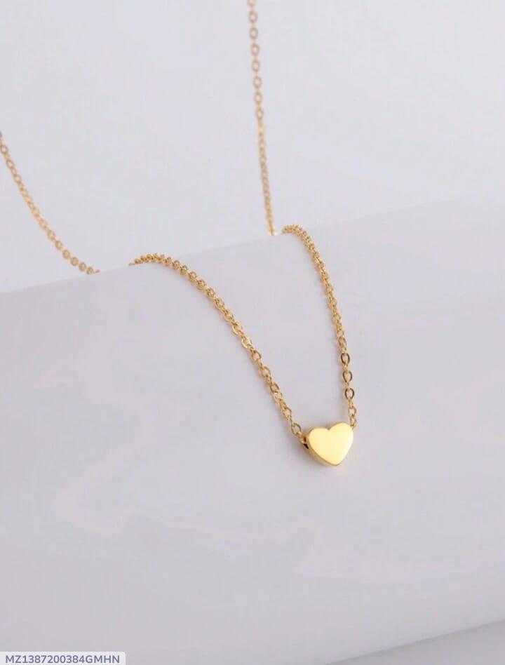 Love heart design gold plated artificial stones pendant