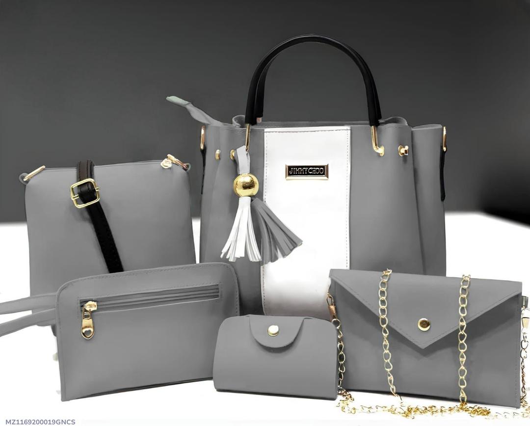 Girl's plain leather handbag set