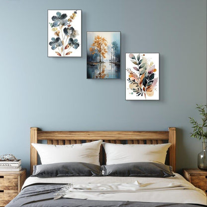 Multicolor abstract art wall frames-set of 3