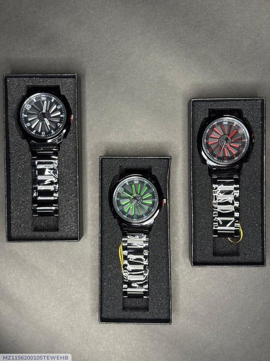 Stainless steel spinning watch