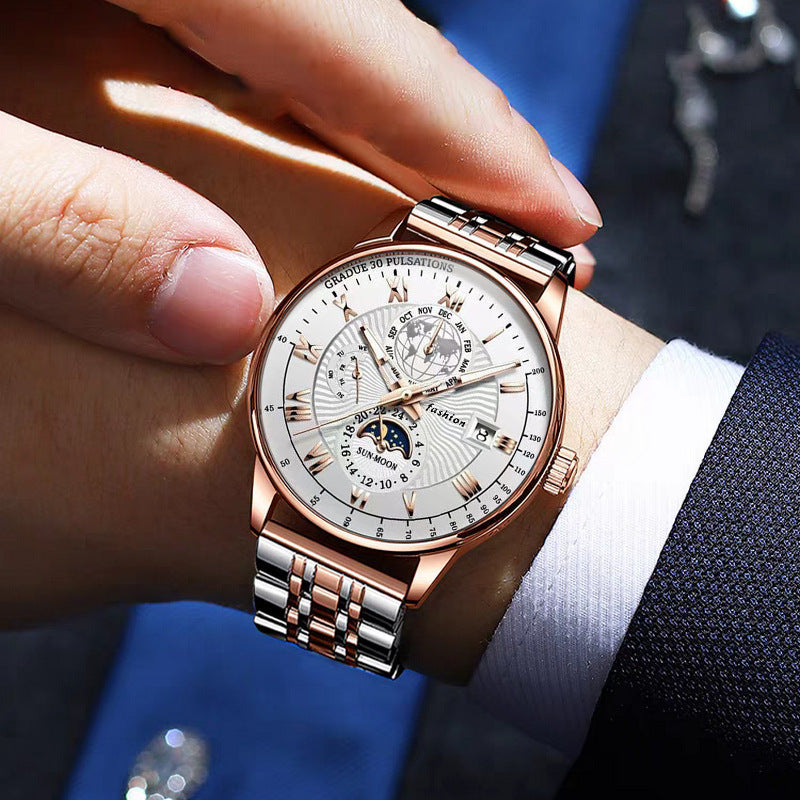 Thin quartz luminous calendar Men's watch