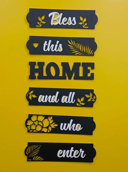 3D bless home wooden wall art