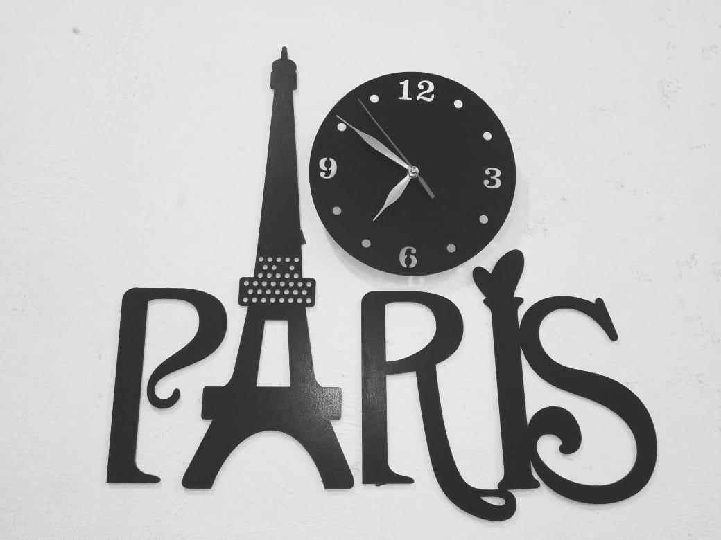 3D wooden Paris Wall clock